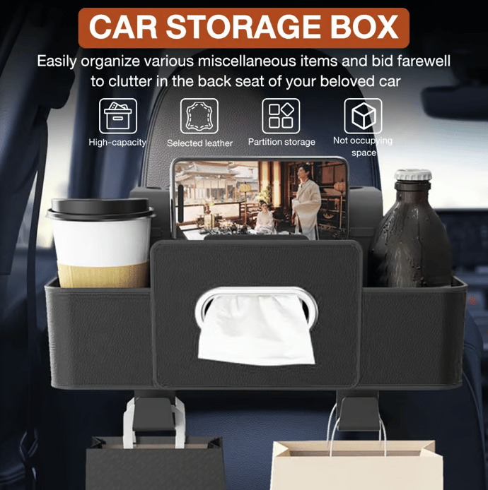 3-in-1 Car Backseat Organizer – Keep Your Ride Clean & Organized!