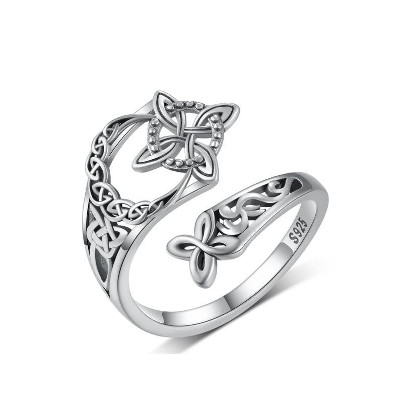 S925 Sterling Silver Celtic Knot Open Ring（50% OFF）