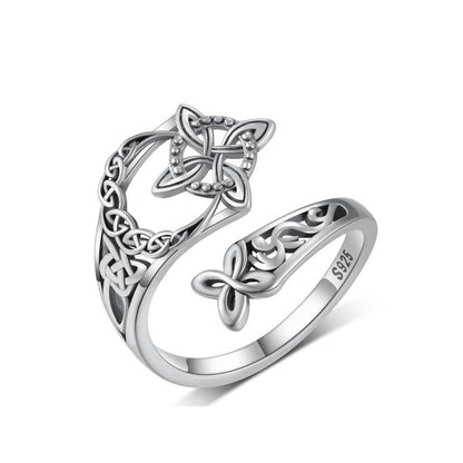 S925 Sterling Silver Celtic Knot Open Ring（50% OFF）